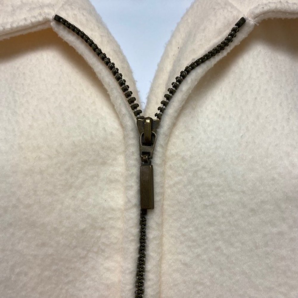 Alfred Dunner Zip Up Fleece Jacket w/Beaded‎ Floral Applique - Picture 8 of 10